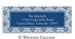 Whitney English Address Labels - Blue Scandanavian (Holiday) (615332)